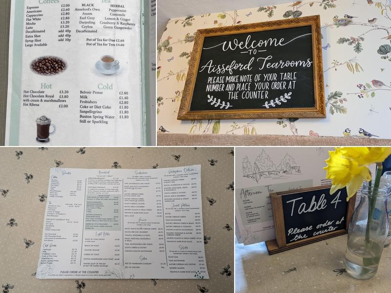 Aisseford Tea Room Menu