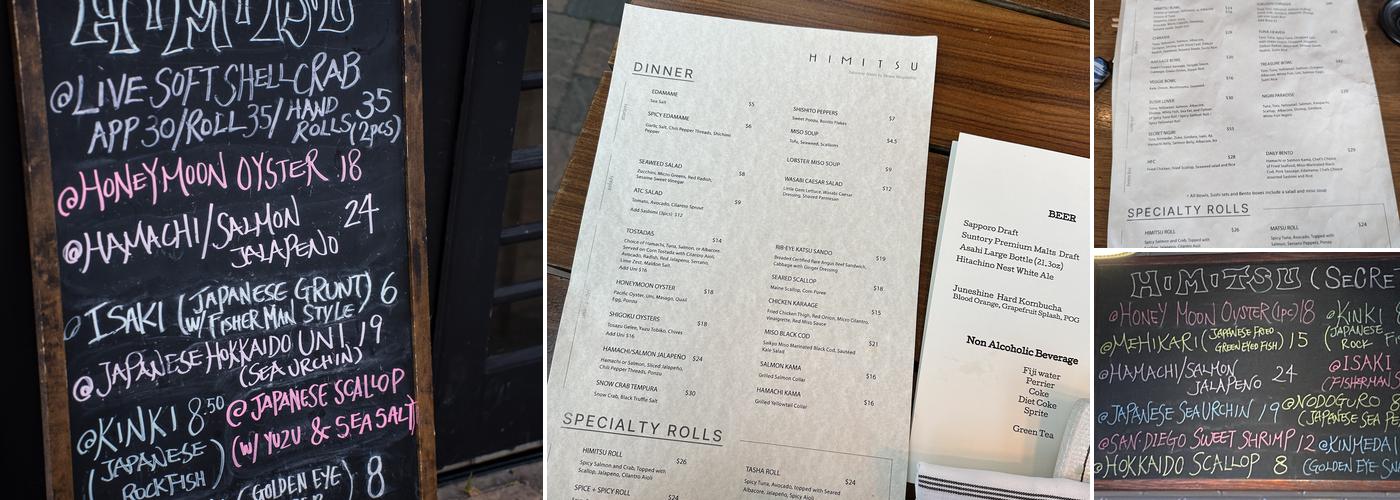 Himitsu Menu