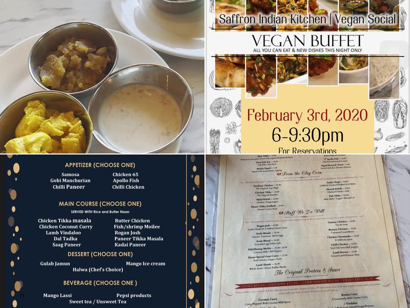 Saffron Indian Kitchen Menu