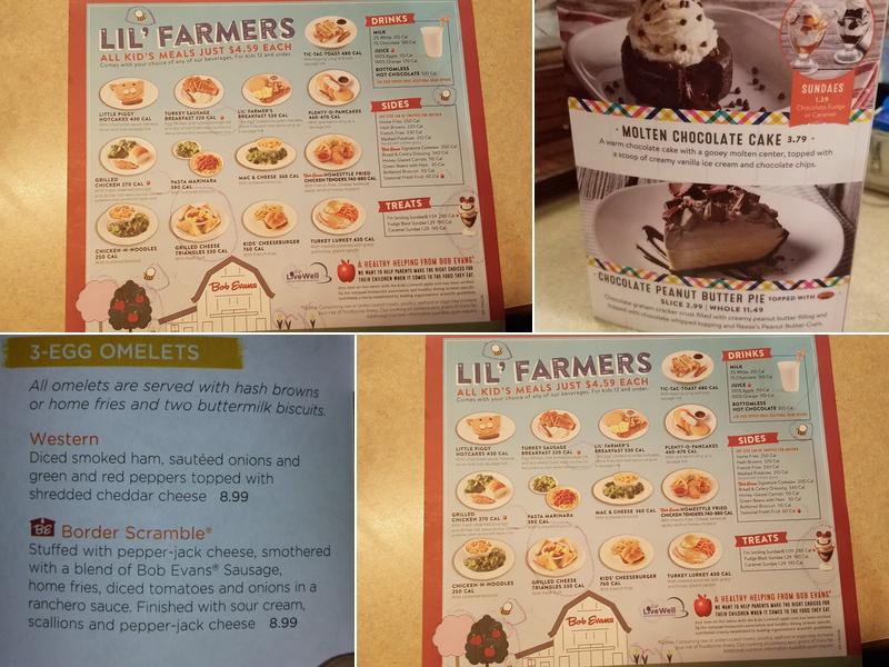Bob Evans Menu