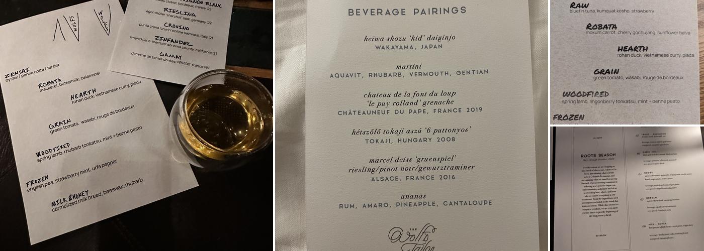 The Wolf's Tailor Menu