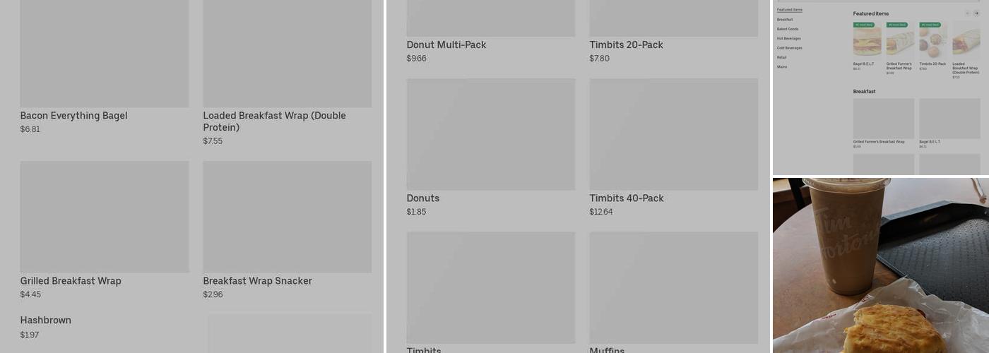 Tim Hortons Menu