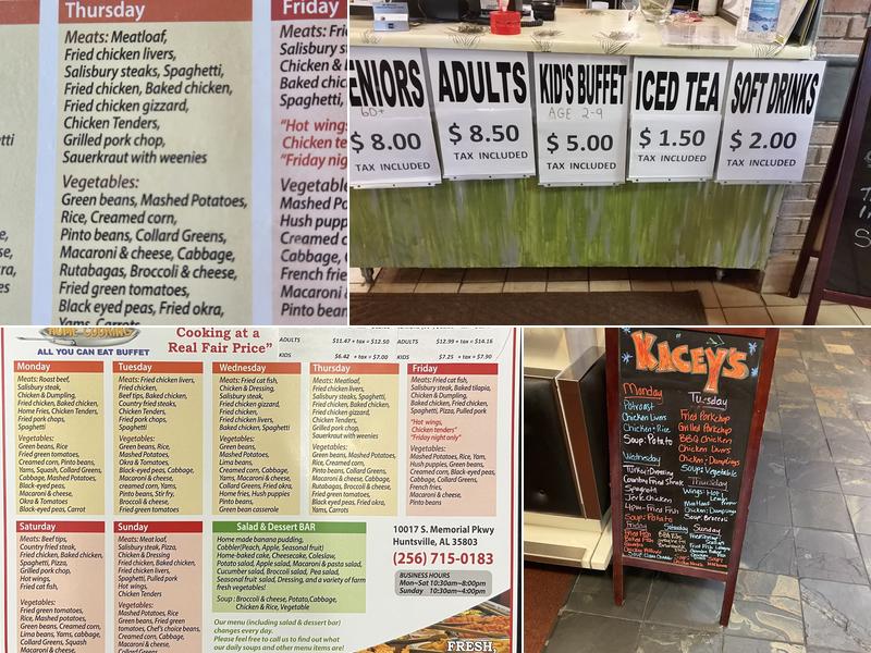 Kacey's Home Cooking Menu