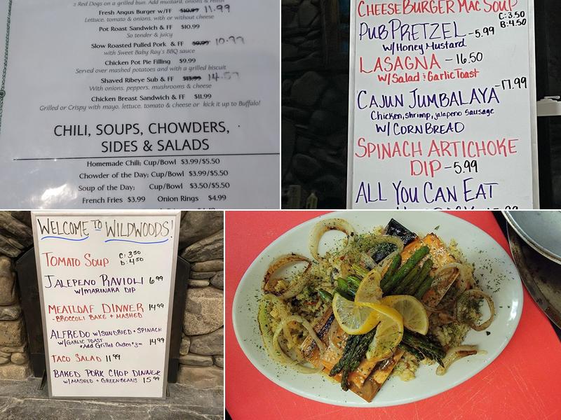 Wildwoods Trailside Cabins, Lodge & Restaurant Menu