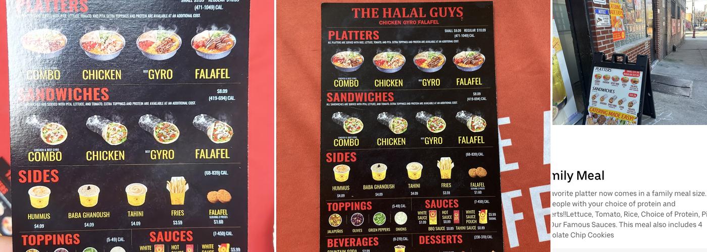 The Halal Guys Menu