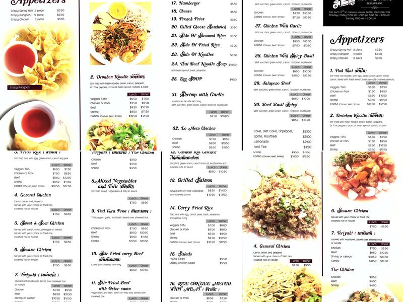 Thai Kitchen Menu