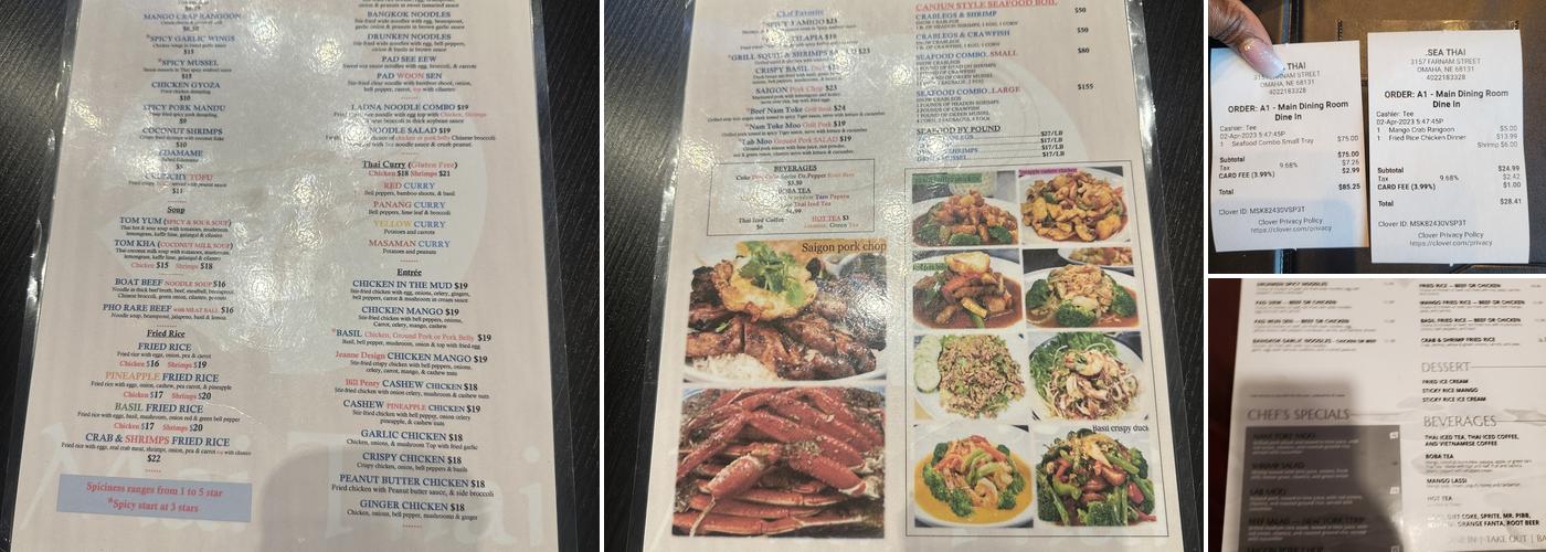 Sea Thai Omaha Menu