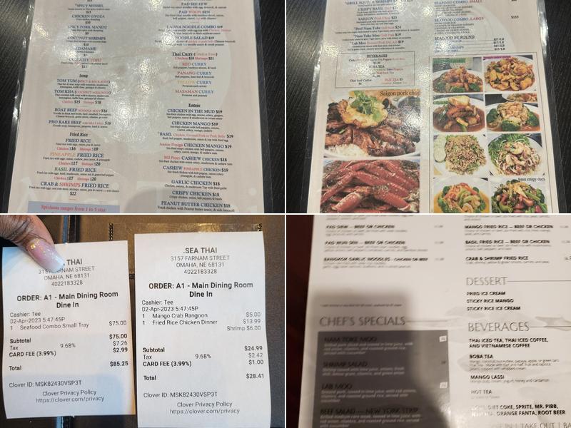 Sea Thai Omaha Menu