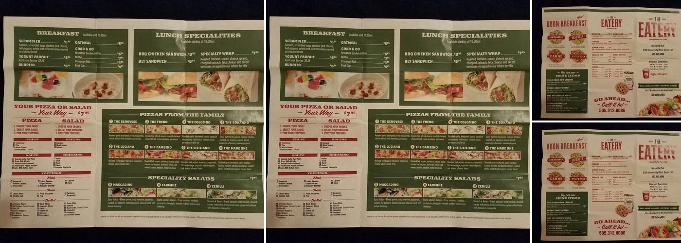 THE EATERY Menu