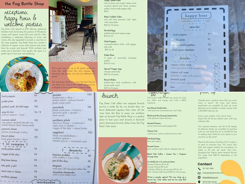 Fog Eater Cafe Menu