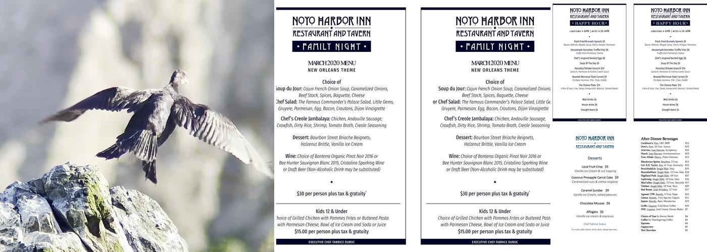 Noyo Harbor Inn Menu