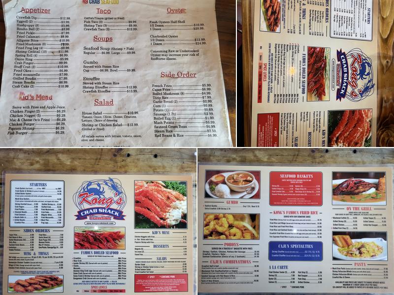 89 Crab Seafood Menu