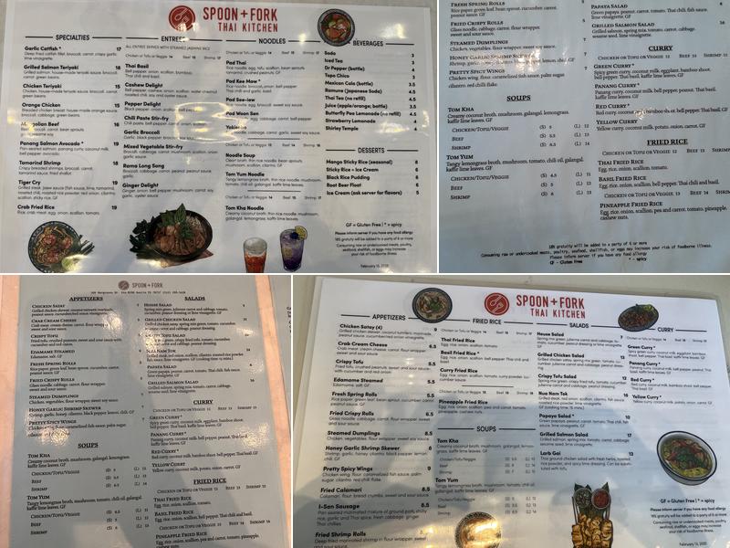 Spoon + Fork Kitchen Menu