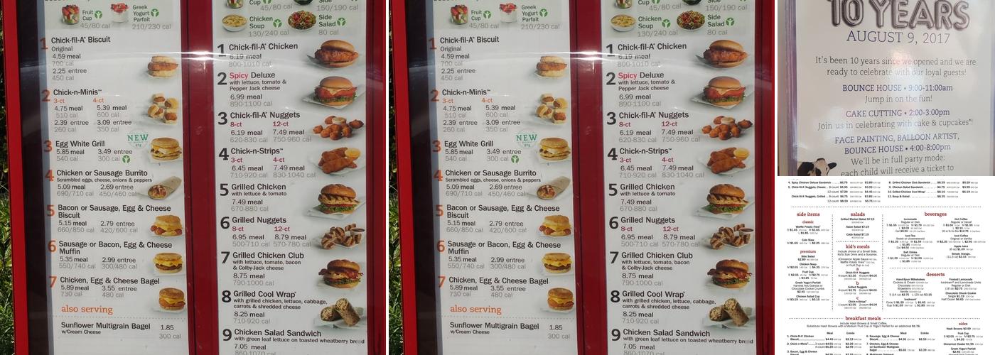Chick-fil-A Menu
