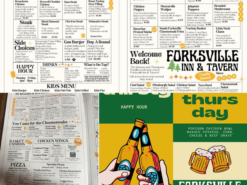 Forksville Inn & Tavern Inc. Menu