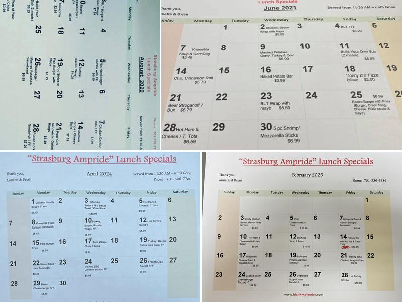 Ampride Menu