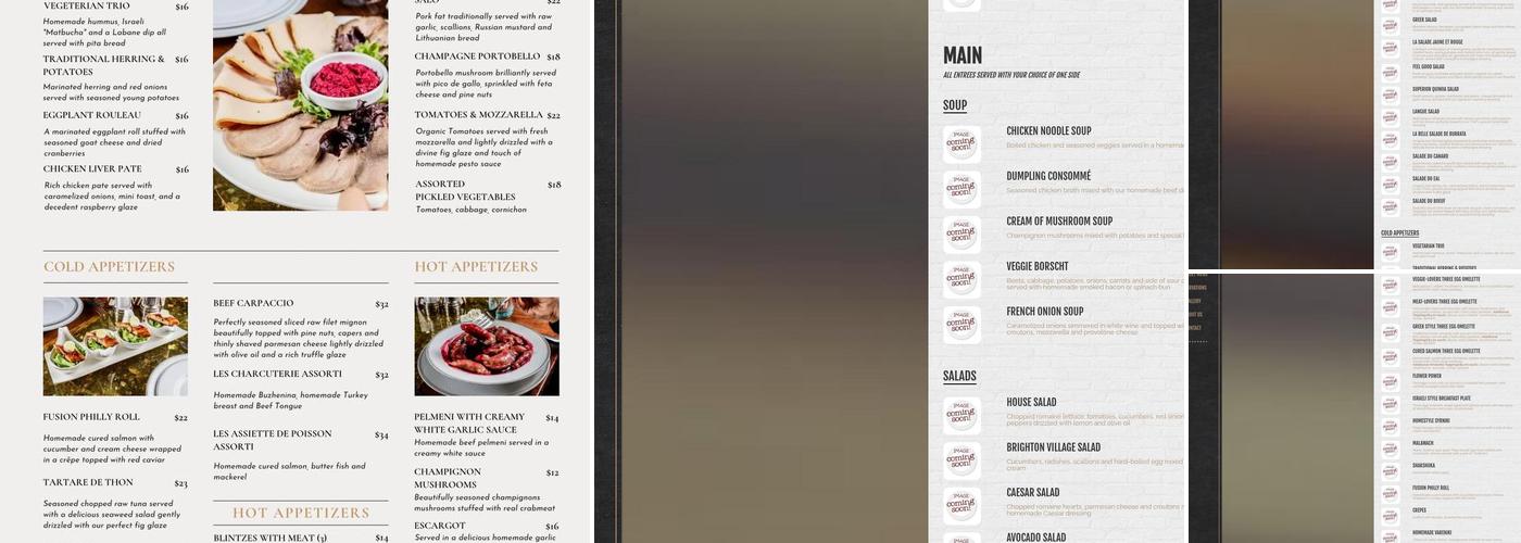 718 Bistro Menu