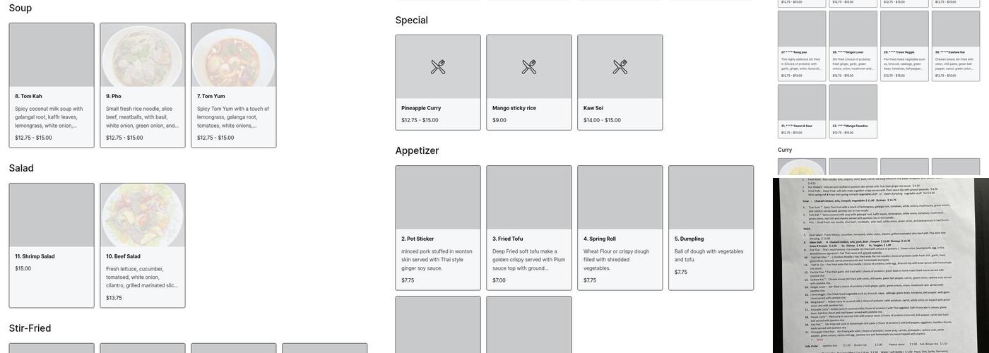 Thai Time Kitchen Menu