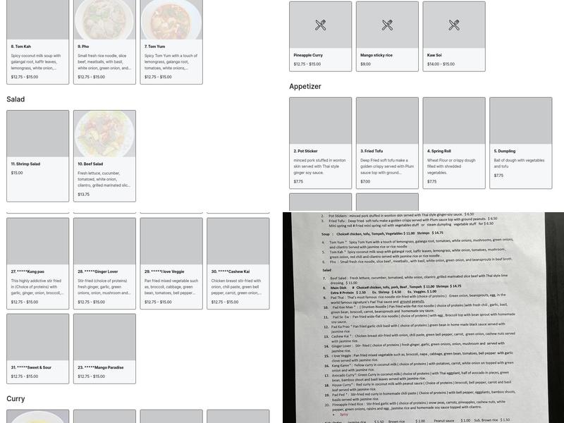 Thai Time Kitchen Menu