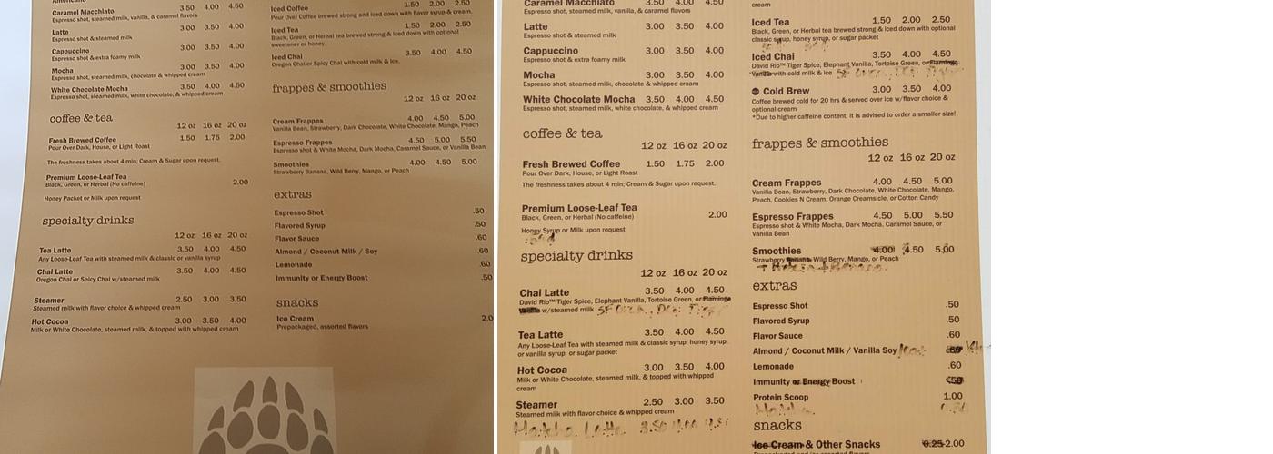 Little Bear Espresso LLC Menu
