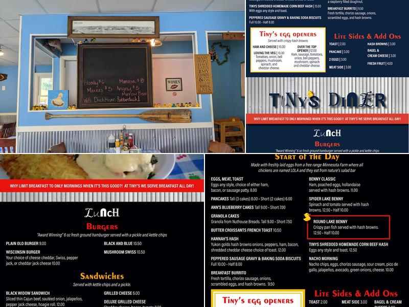 Tiny's Diner Menu