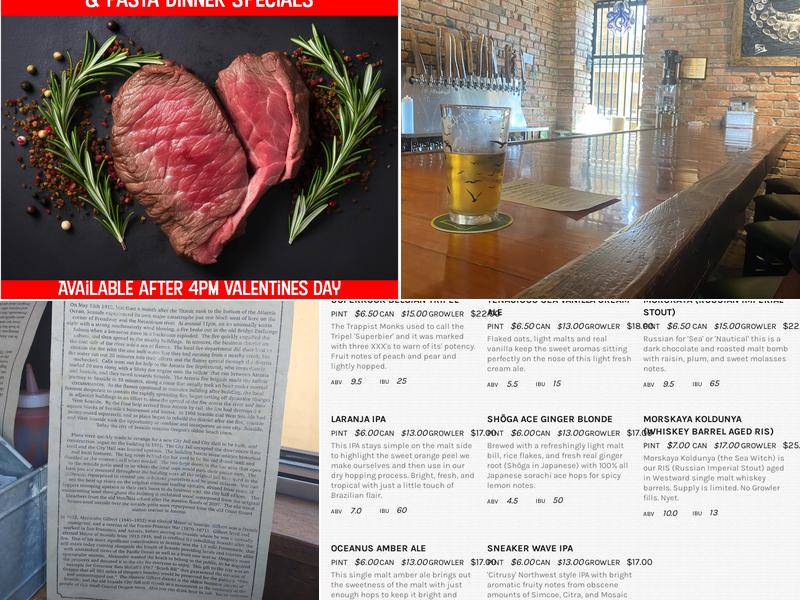 Seaside Brewing Company Menu