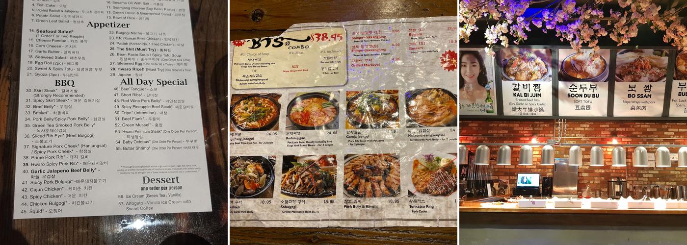 BTS (밥,탕,술) Korean Restaurant (BTS (밥,탕,술) 한국식당) Menu