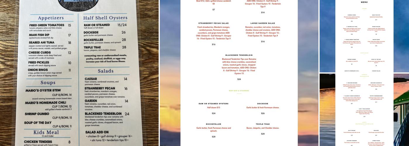 Half Shell Dockside Menu