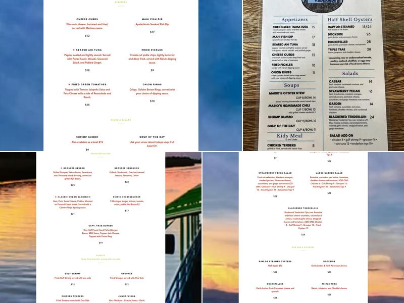 Half Shell Dockside Menu