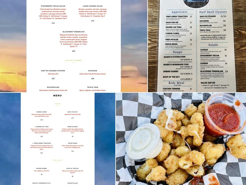 Half Shell Dockside Menu