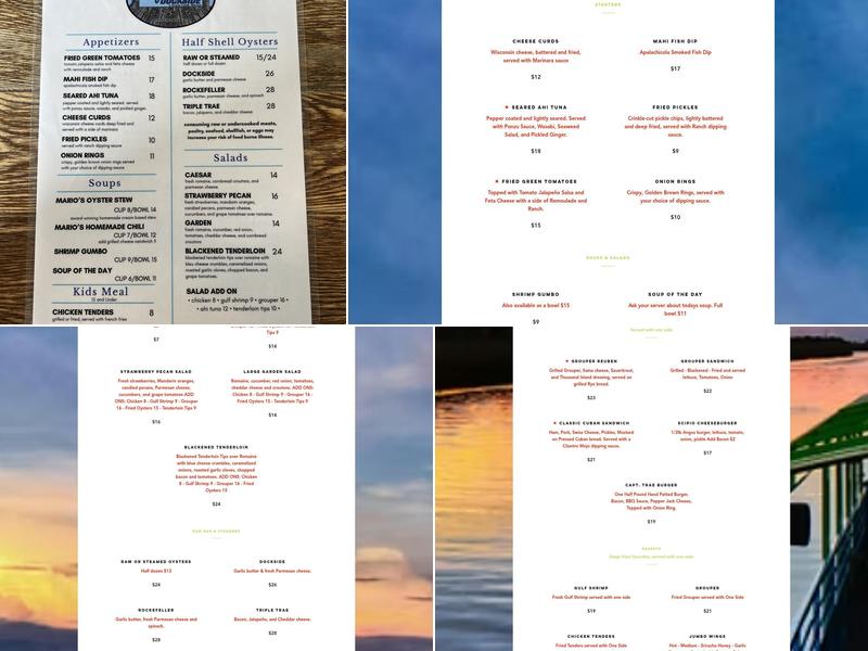 Half Shell Dockside Menu