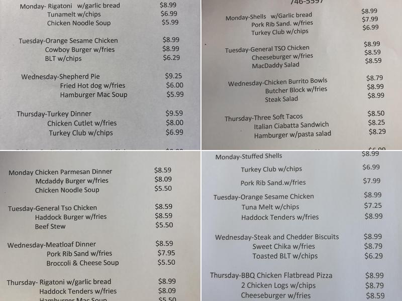 Rick's Market Menu