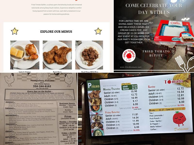 Fried Tomato Buffet Menu