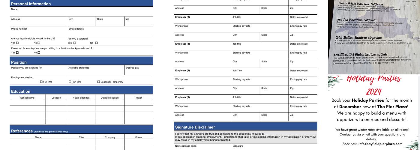 The Pickled Herring Menu