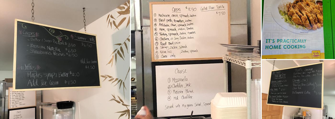 Chaba's Joy Cafe Menu