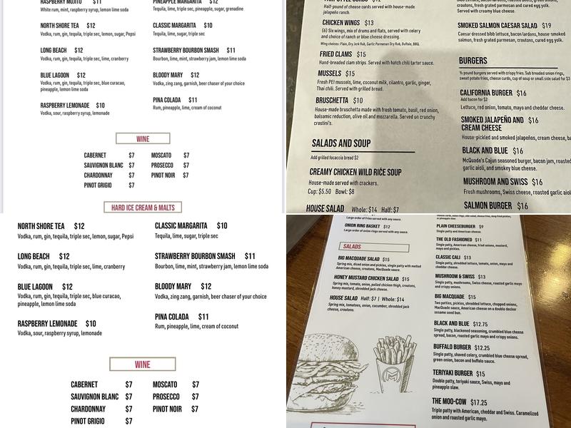 McQuade's Pub and Grill Menu