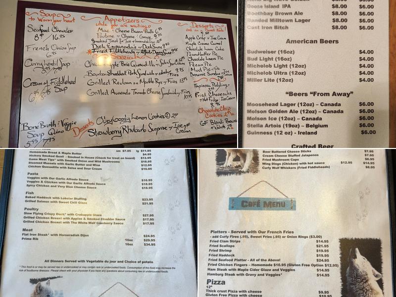 White Wolf Inn Menu