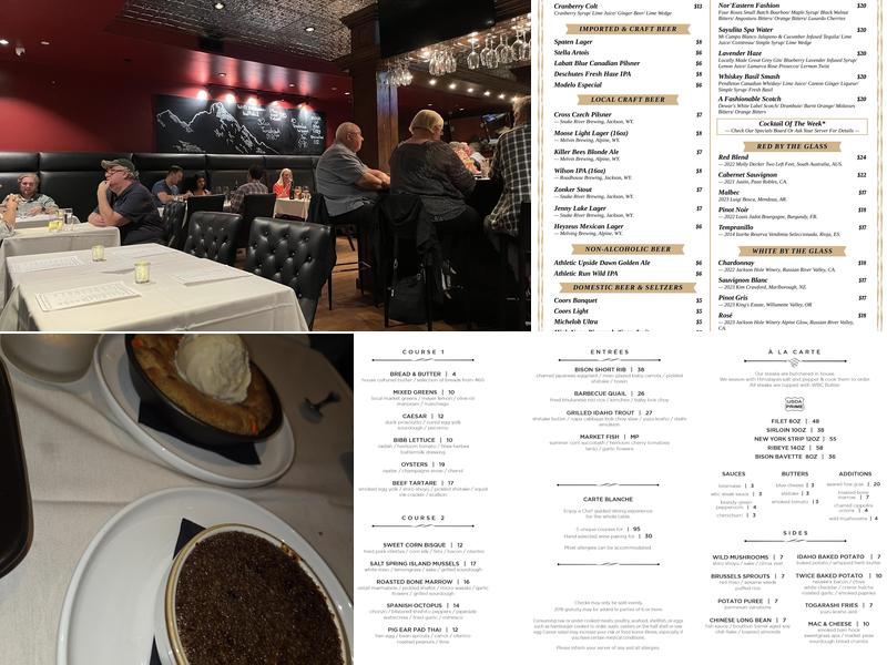 The Restaurant at White Buffalo Club Menu