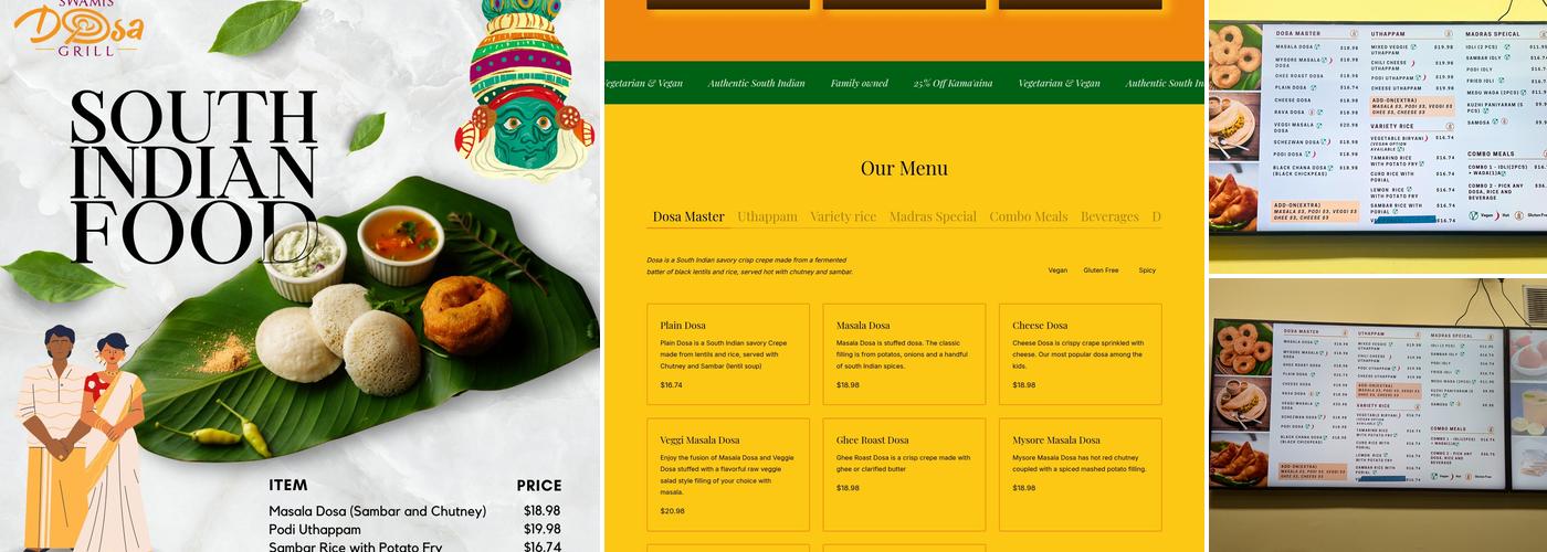 Swami’s Dosa Grill Restaurant Menu