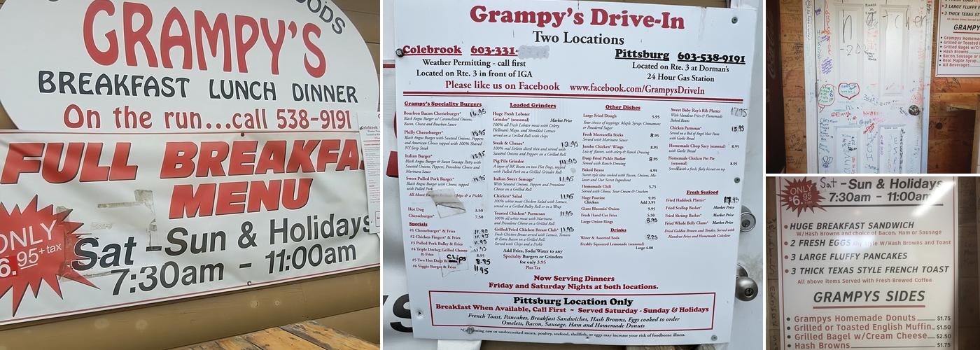 Grampy’s Drive-In Menu