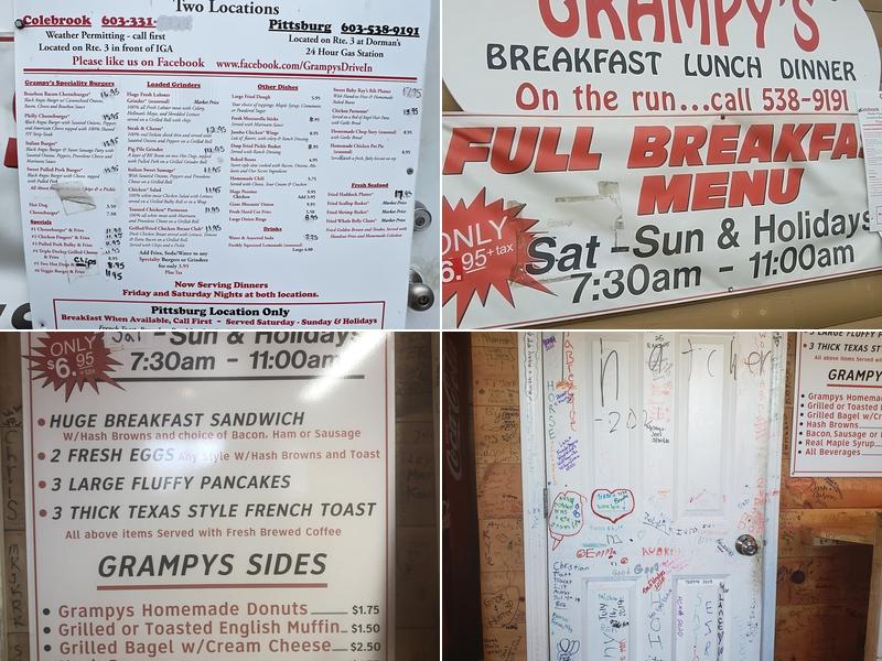 Grampy’s Drive-In Menu
