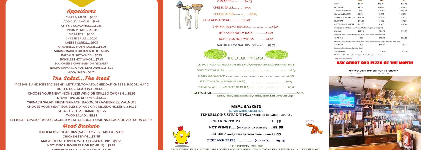 Heiser's Bar & Casino Menu