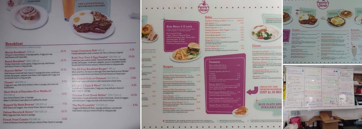 Penny's Diner Menu