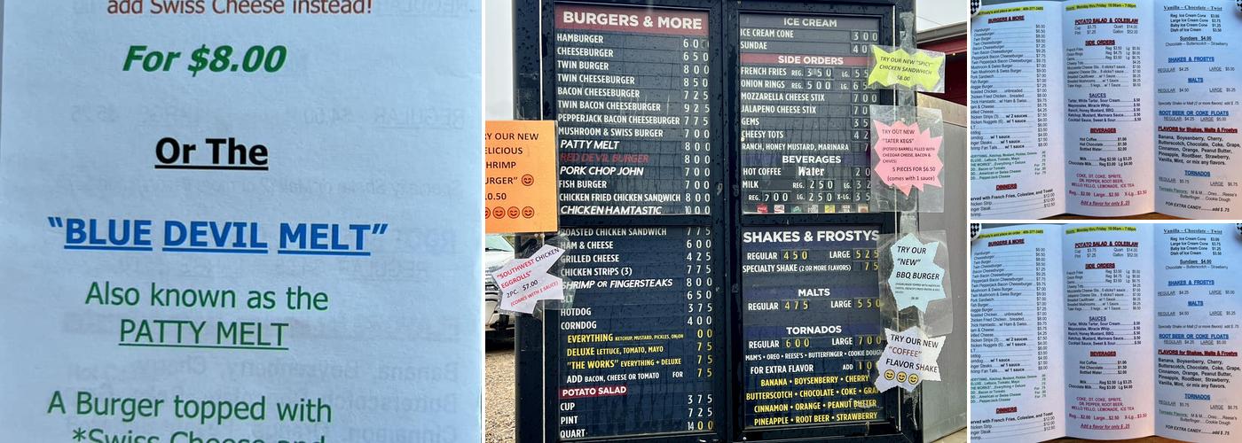 Frosty's Menu