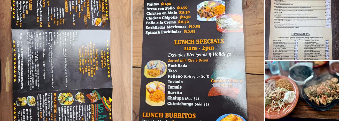 Los Amigos of Glendive Menu