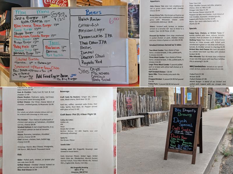 Blü Dragonfly Brewing Menu