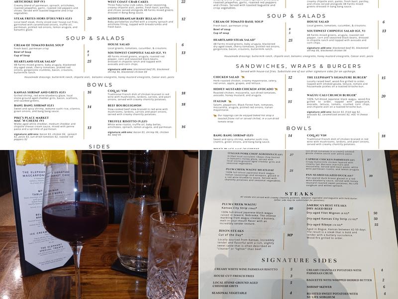 The Elephant Bistro & Bar Menu