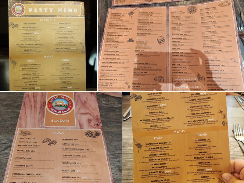 Trattoria Roma Menu