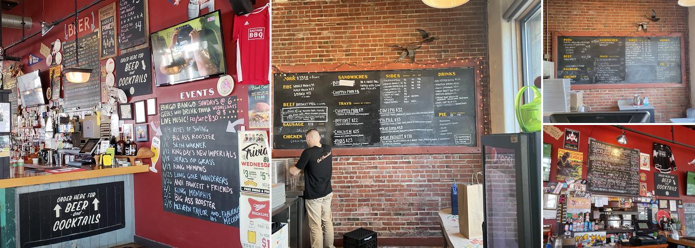 Salvage BBQ Menu