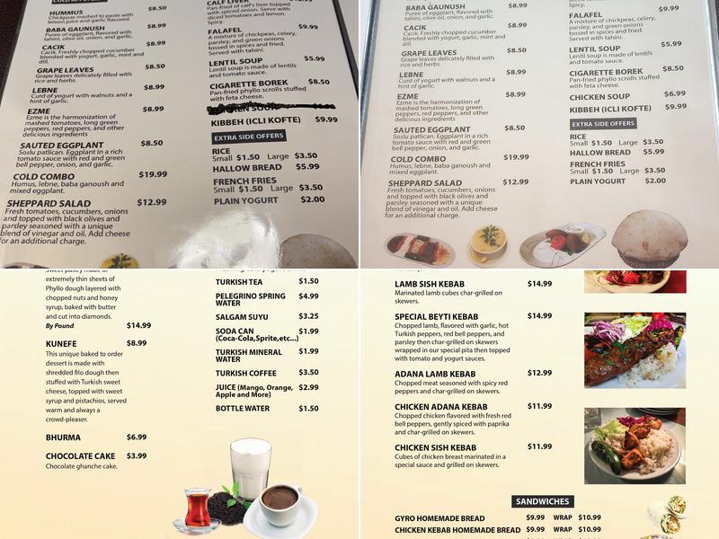 Medtaste Mediterranean Cuisine Menu